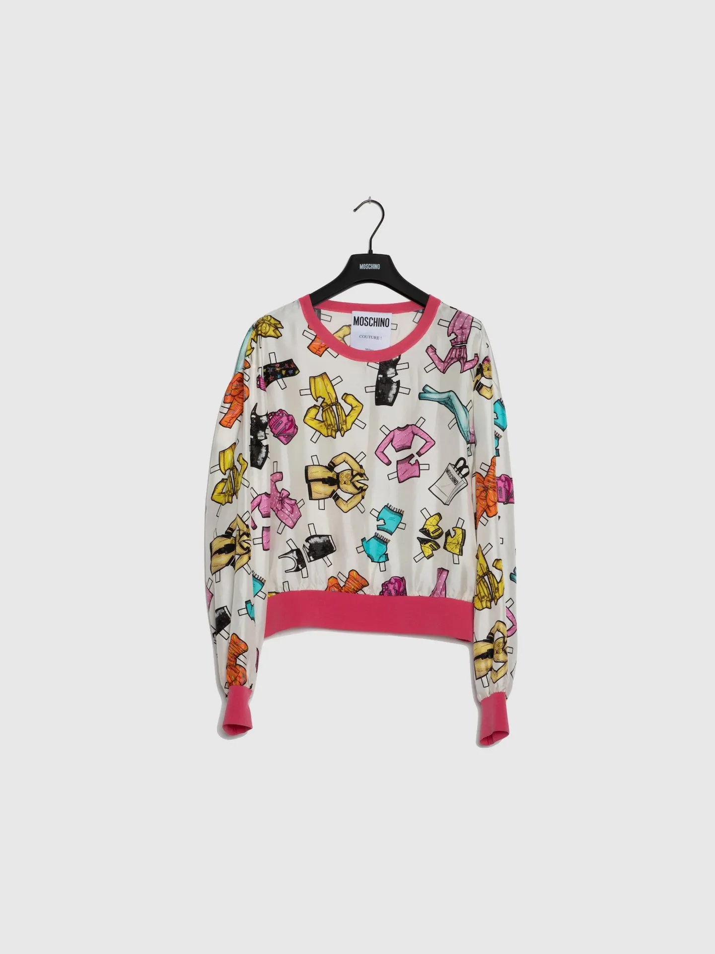 Sweater Estampada em Branco e Rosa