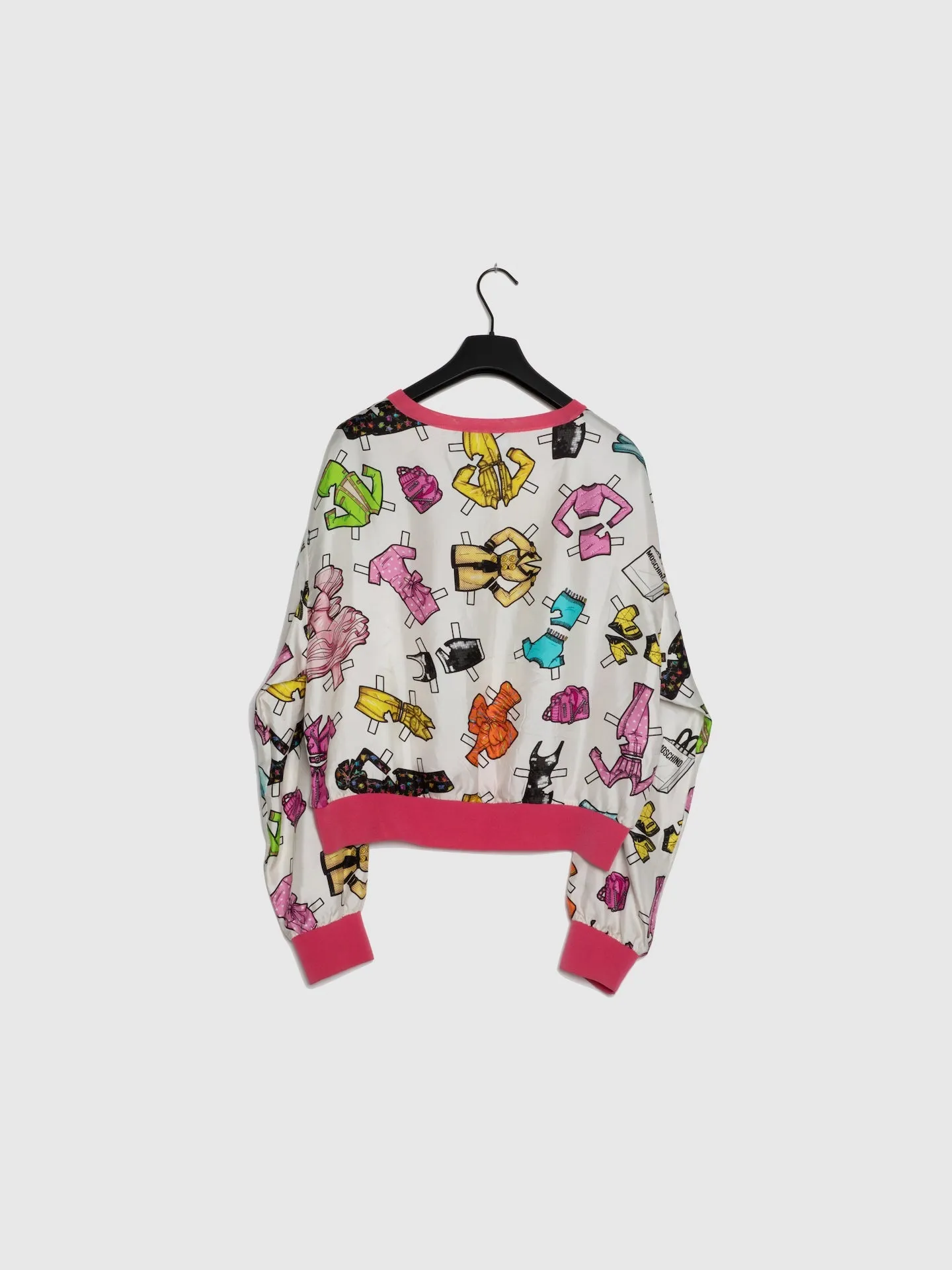 Sweater Estampada em Branco e Rosa