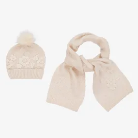 Teen Girls Ivory Knitted Hat Set