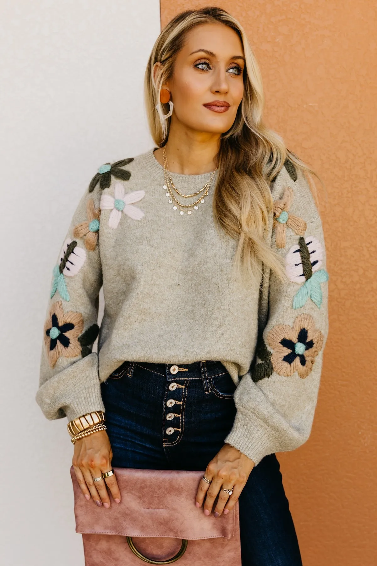 The Aaden Floral Embroidered Sweater