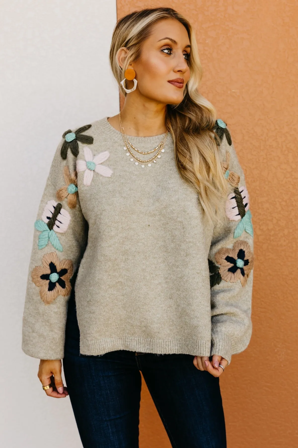 The Aaden Floral Embroidered Sweater