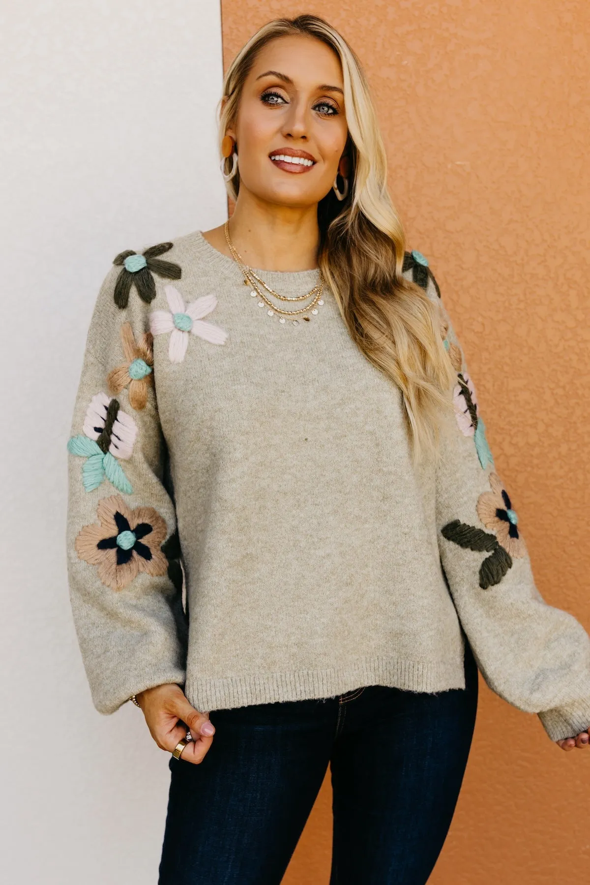 The Aaden Floral Embroidered Sweater