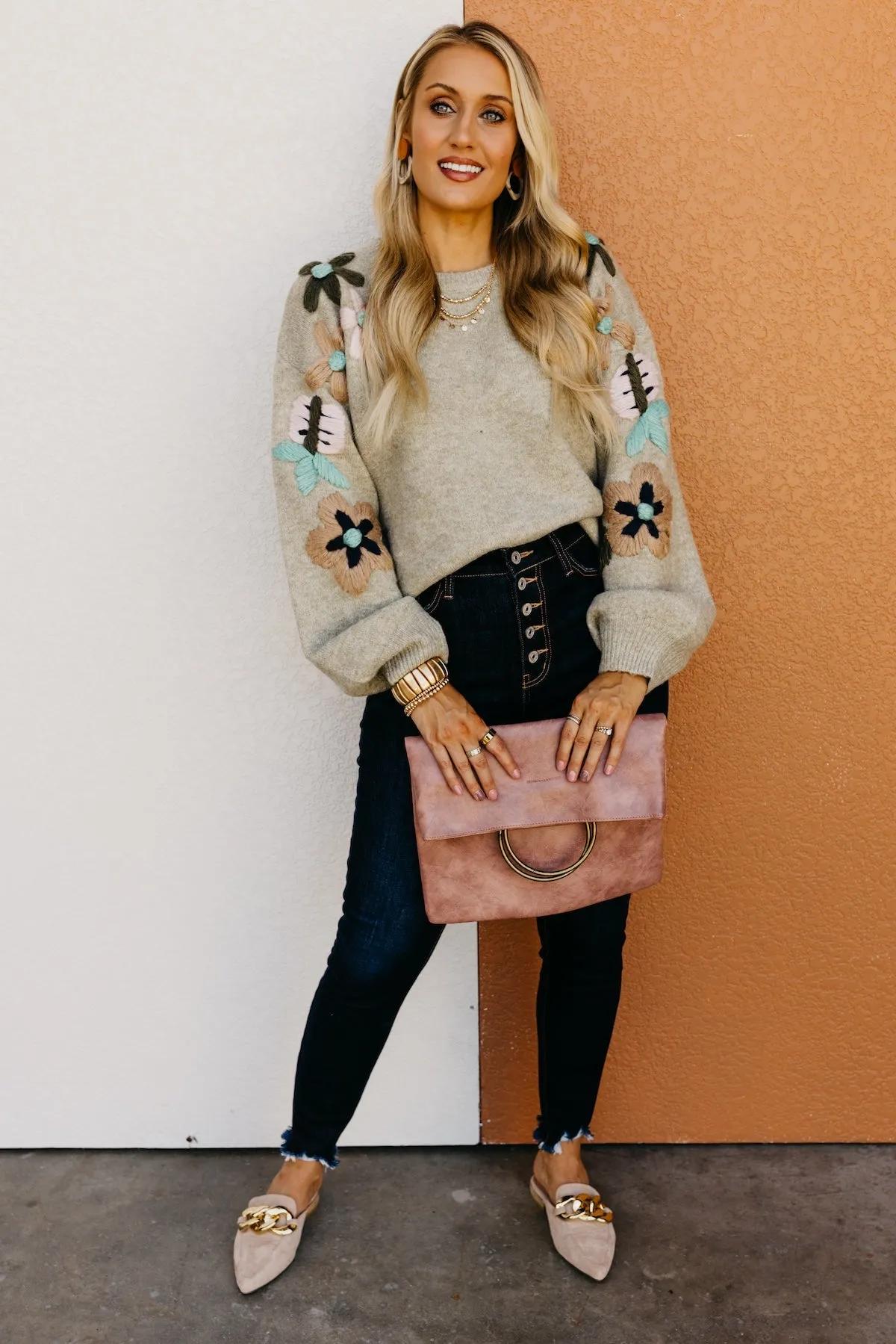 The Aaden Floral Embroidered Sweater