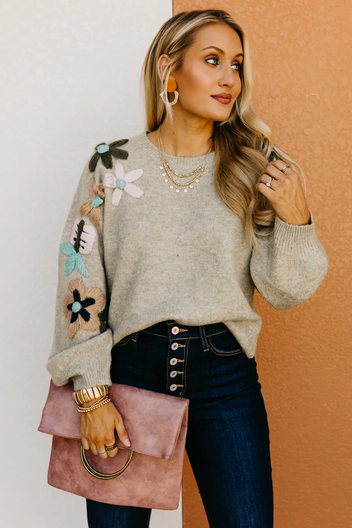 The Aaden Floral Embroidered Sweater