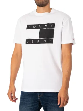 Tommy Jeans Classic Spray Flag T-Shirt - White