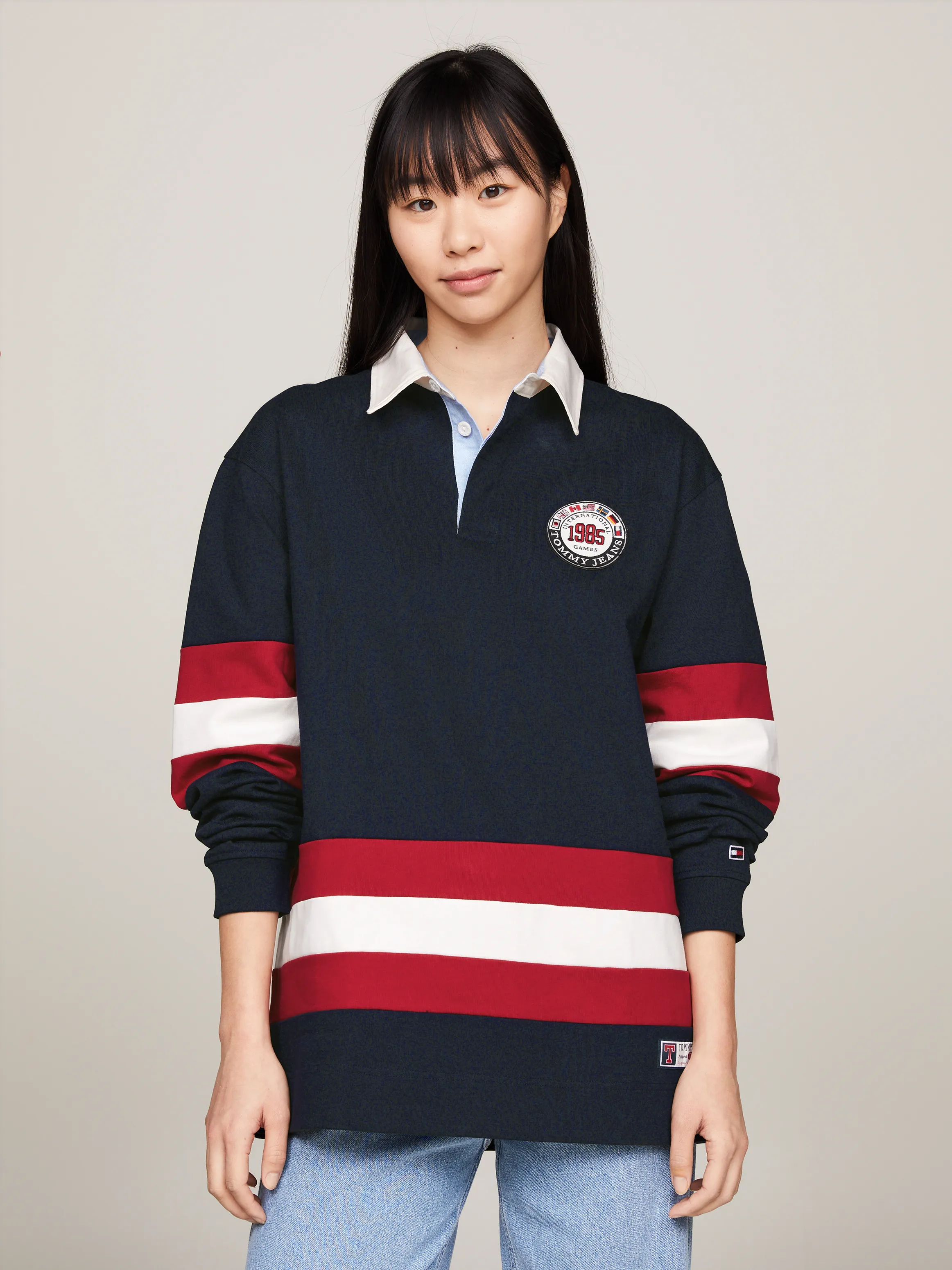 Tommy Jeans International Games Back Logo Rugby Shirt | Sweatshirts & Hoodies |Tommy Jeans