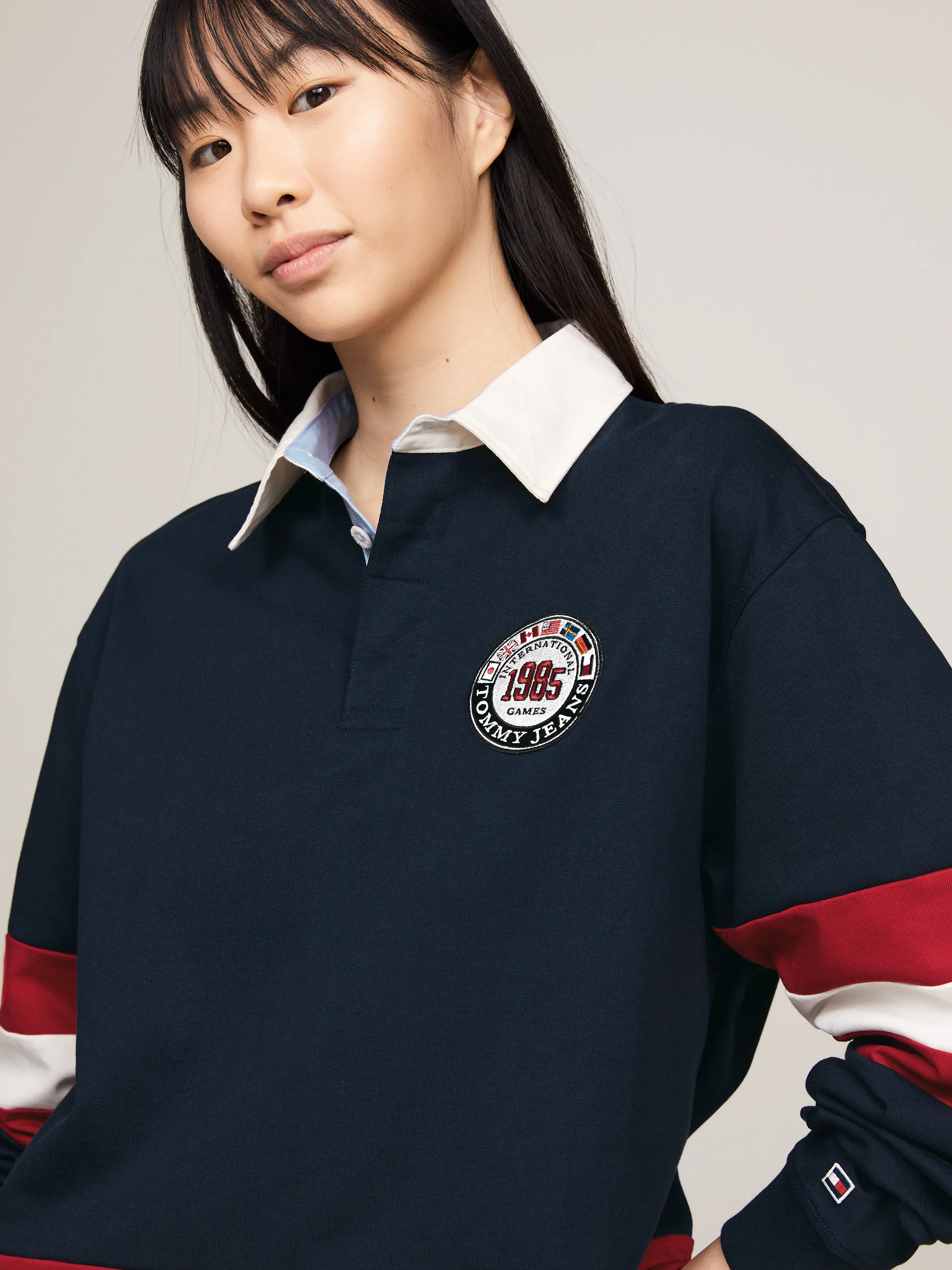 Tommy Jeans International Games Back Logo Rugby Shirt | Sweatshirts & Hoodies |Tommy Jeans