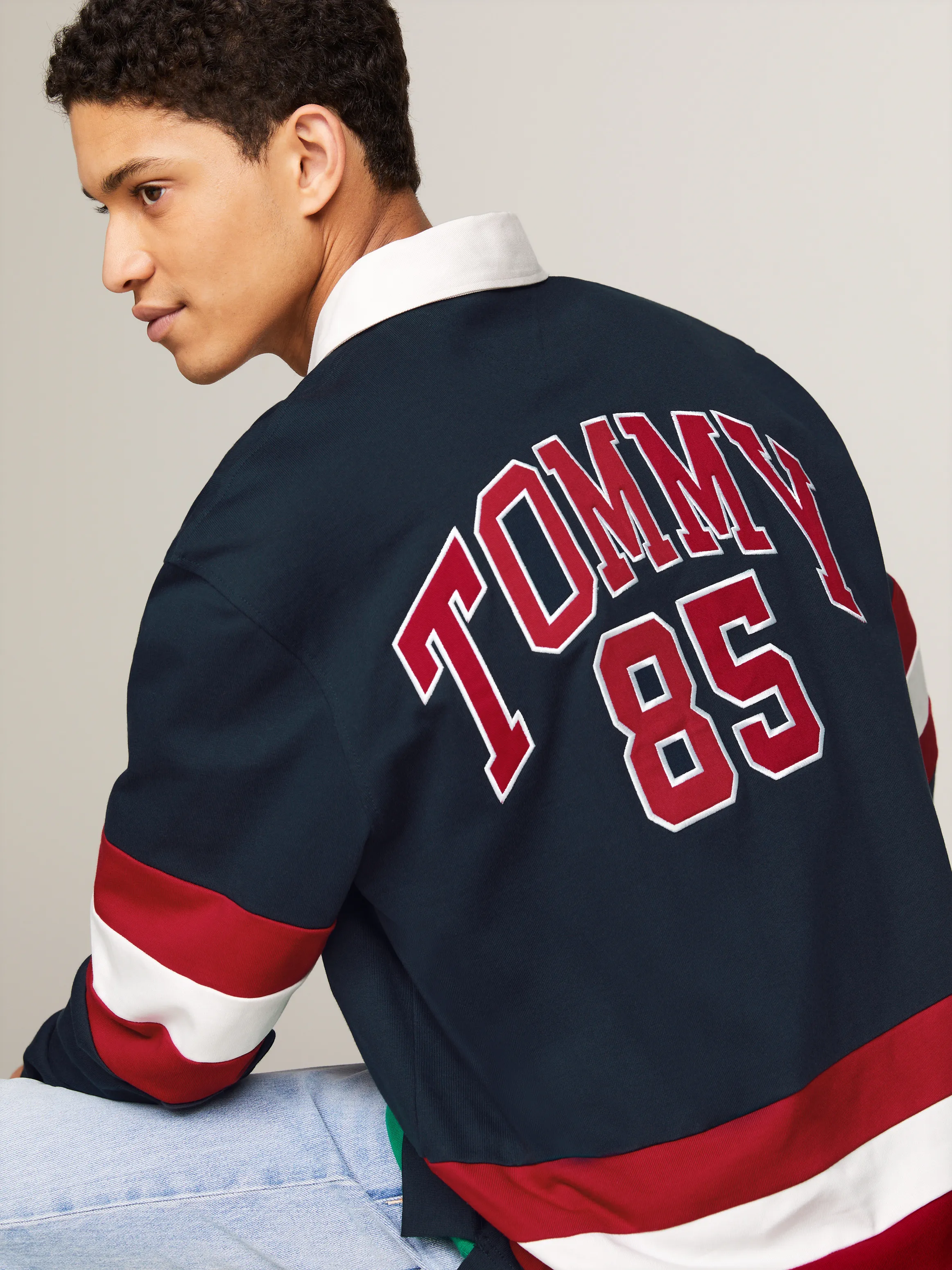 Tommy Jeans International Games Back Logo Rugby Shirt | Sweatshirts & Hoodies |Tommy Jeans