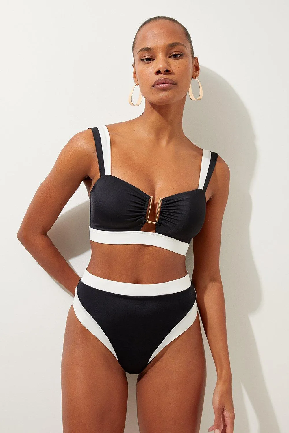 Trim Detail Detachable Strap Bikini Top | Karen Millen