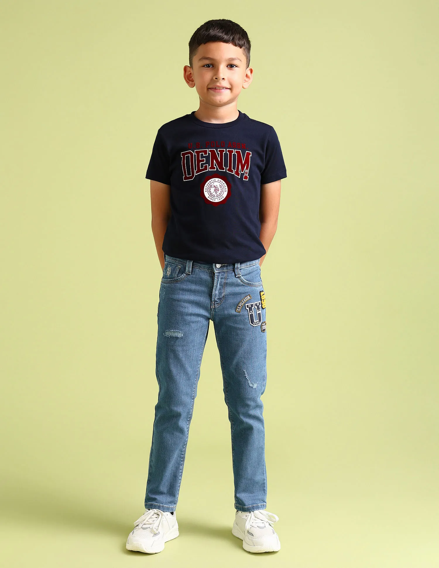 U.S. Polo Assn. Kids Boys Denim Weave Blue Jeans