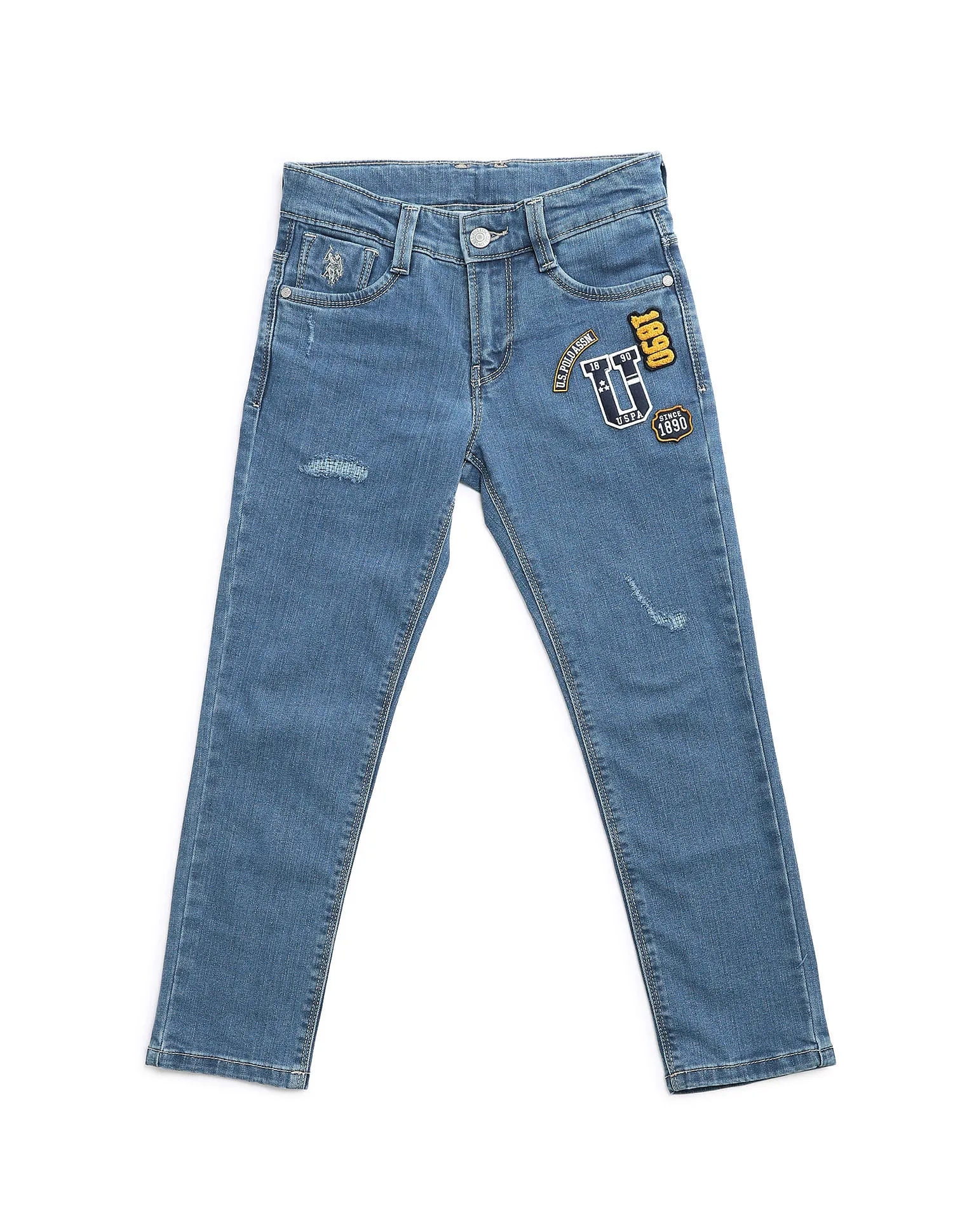 U.S. Polo Assn. Kids Boys Denim Weave Blue Jeans