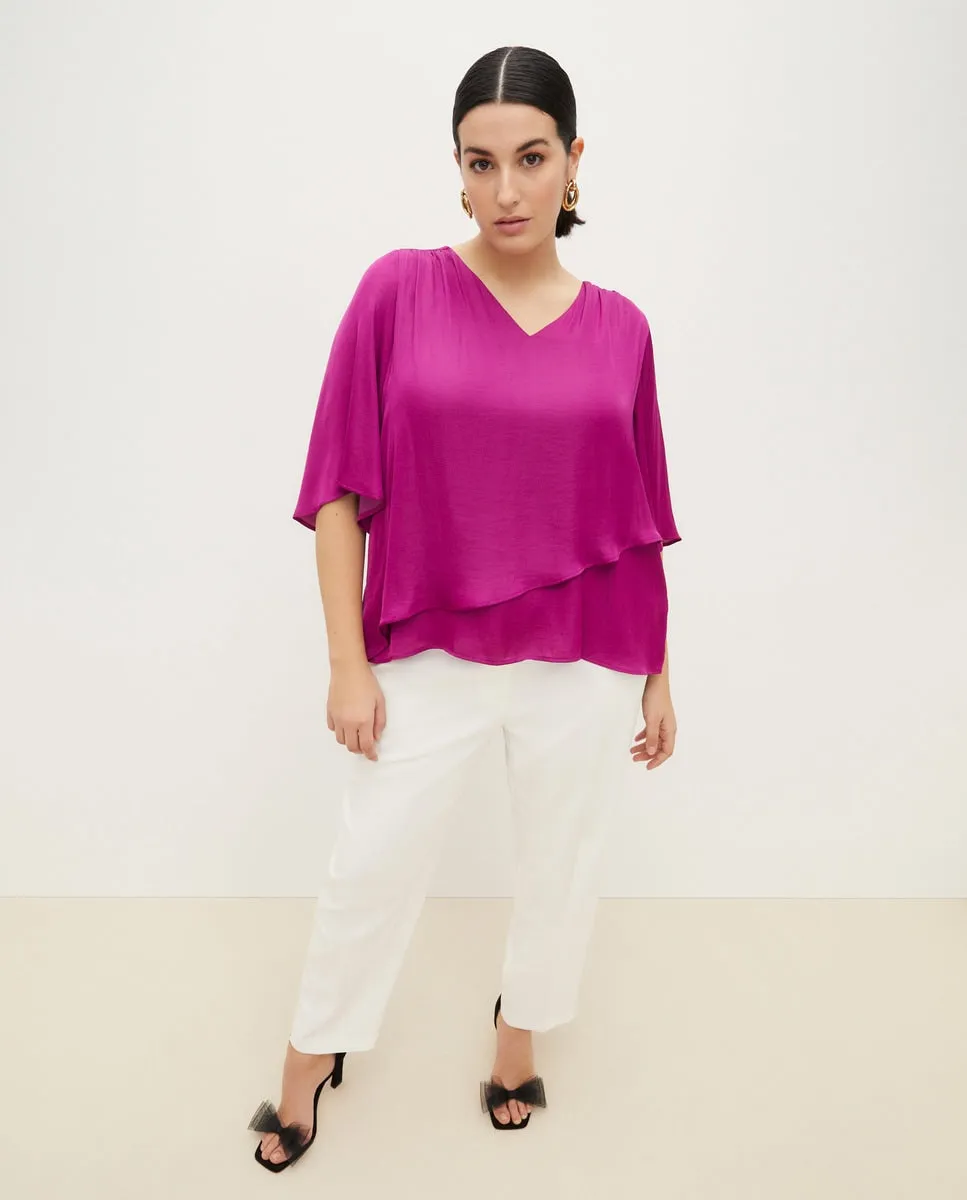 V-neck Blouse - Purple