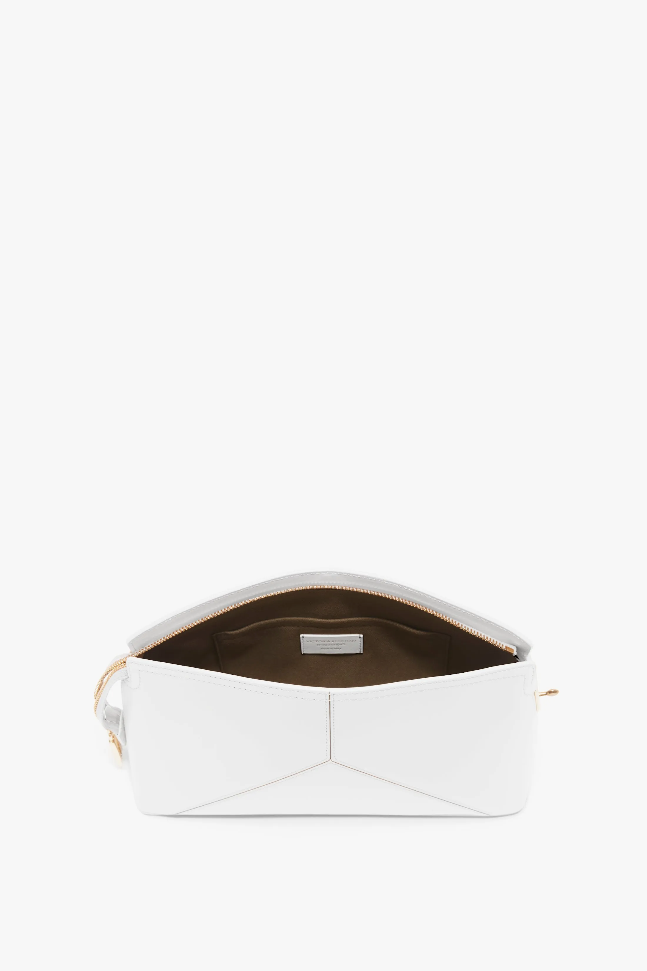 Victoria Clutch Bag In White Grained Leather