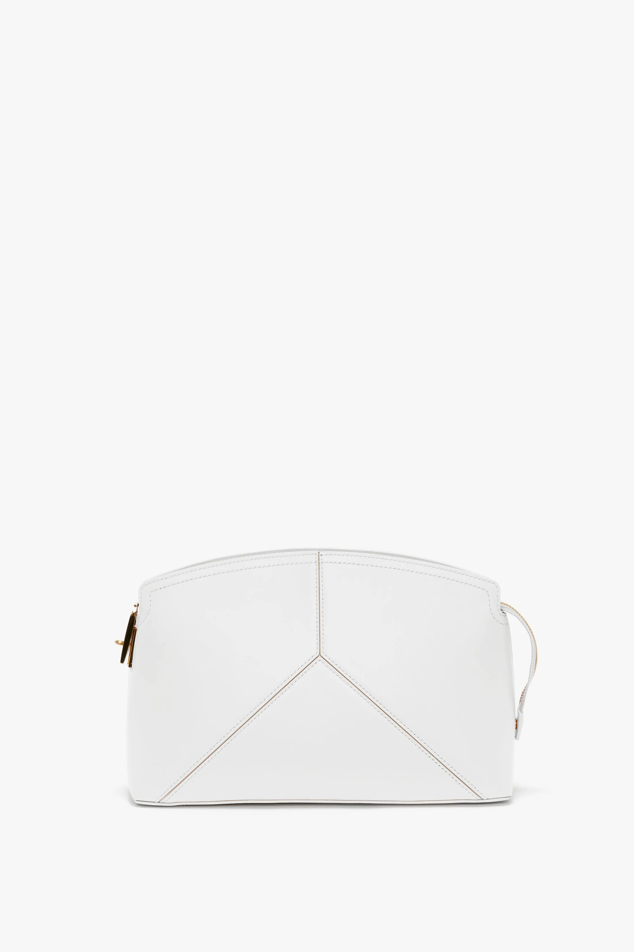 Victoria Clutch Bag In White Grained Leather