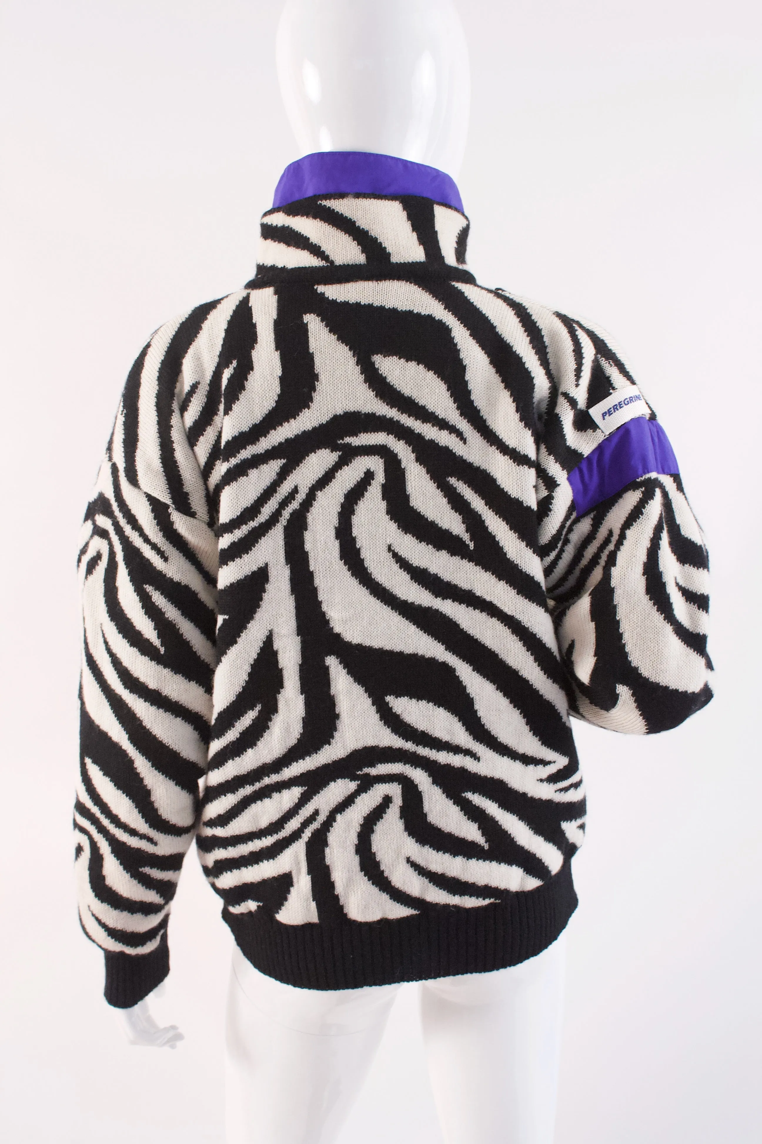 Vintage 90's PEREGRINE Wool Zebra Apres Ski Sweater