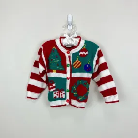 Vintage Ruth Scharf Christmas Cardigan 2T USA