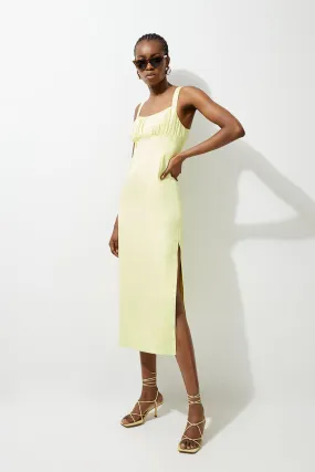 Viscose Linen Woven Strappy Midi Dress | Karen Millen