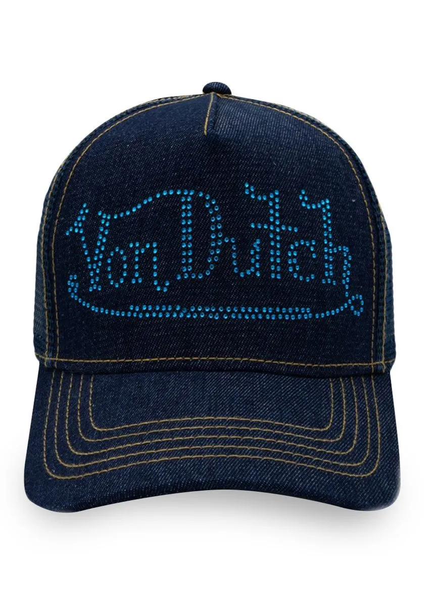 Von Dutch Navy Stone Denim Trucker Hat