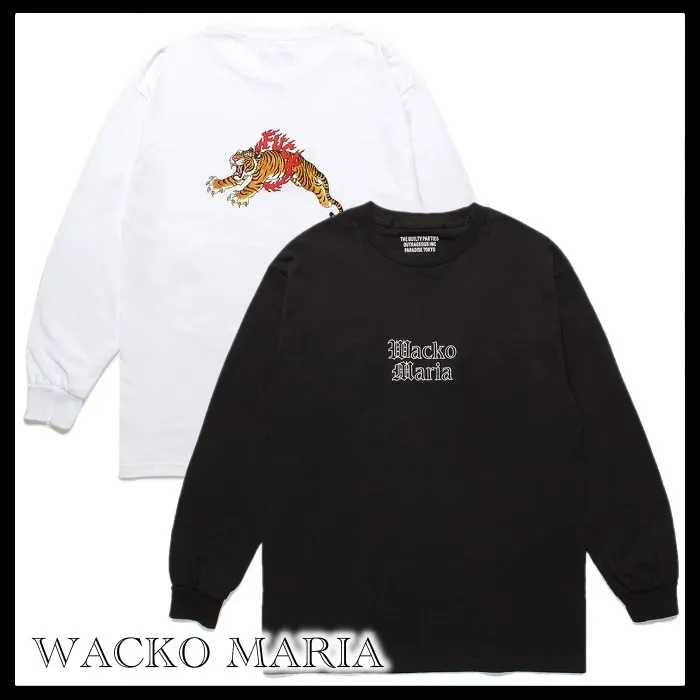 WACKO MARIA  |Crew Neck Street Style Collaboration Long Sleeves Cotton