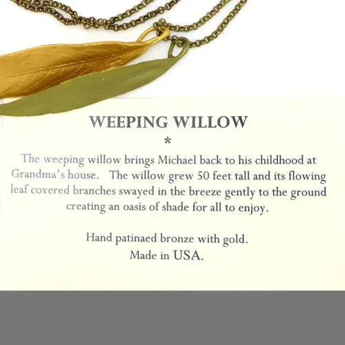 Weeping Willow Double Leaf Pendant Necklace by Michael Michaud 8945