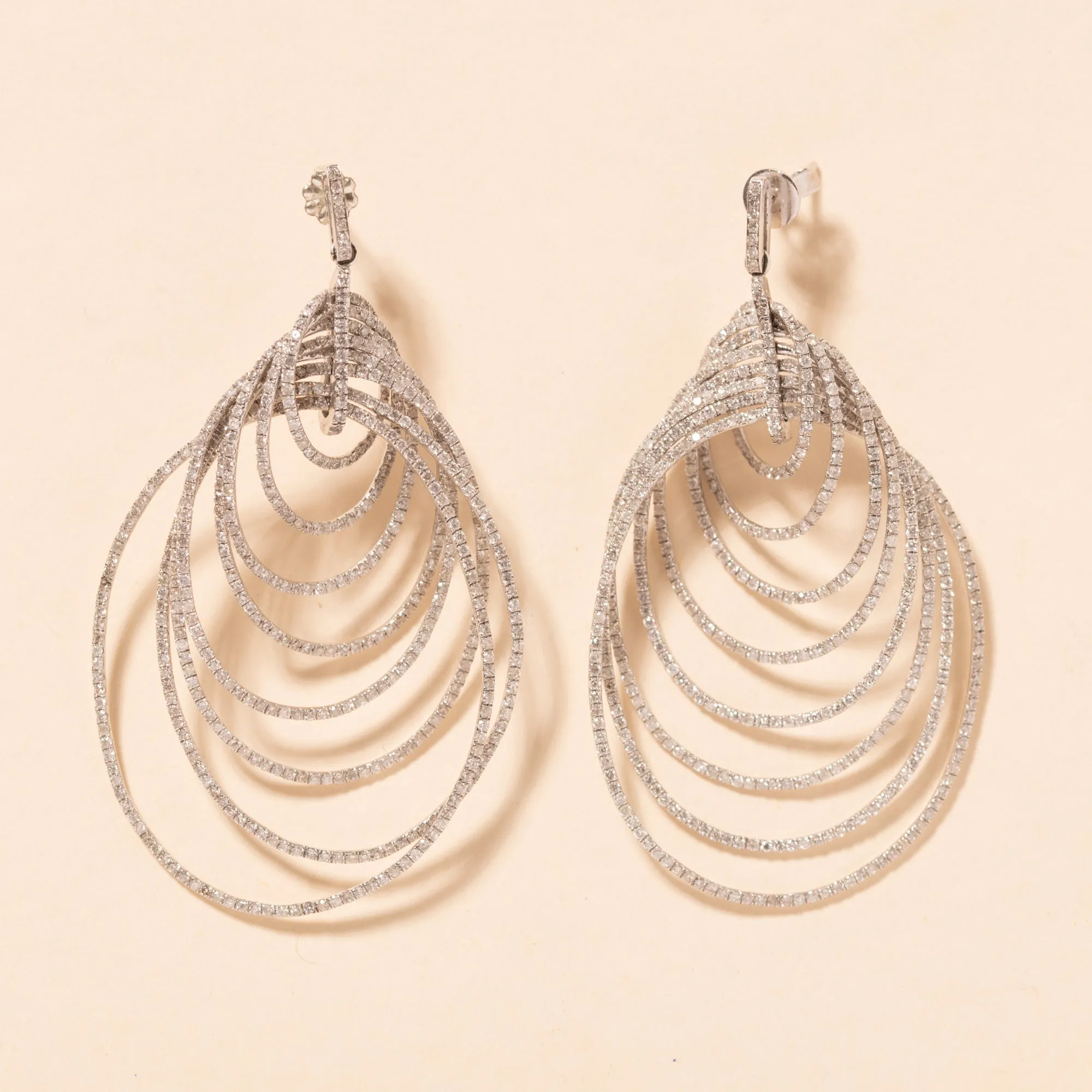 White Gold & Diamond Loop Earrings