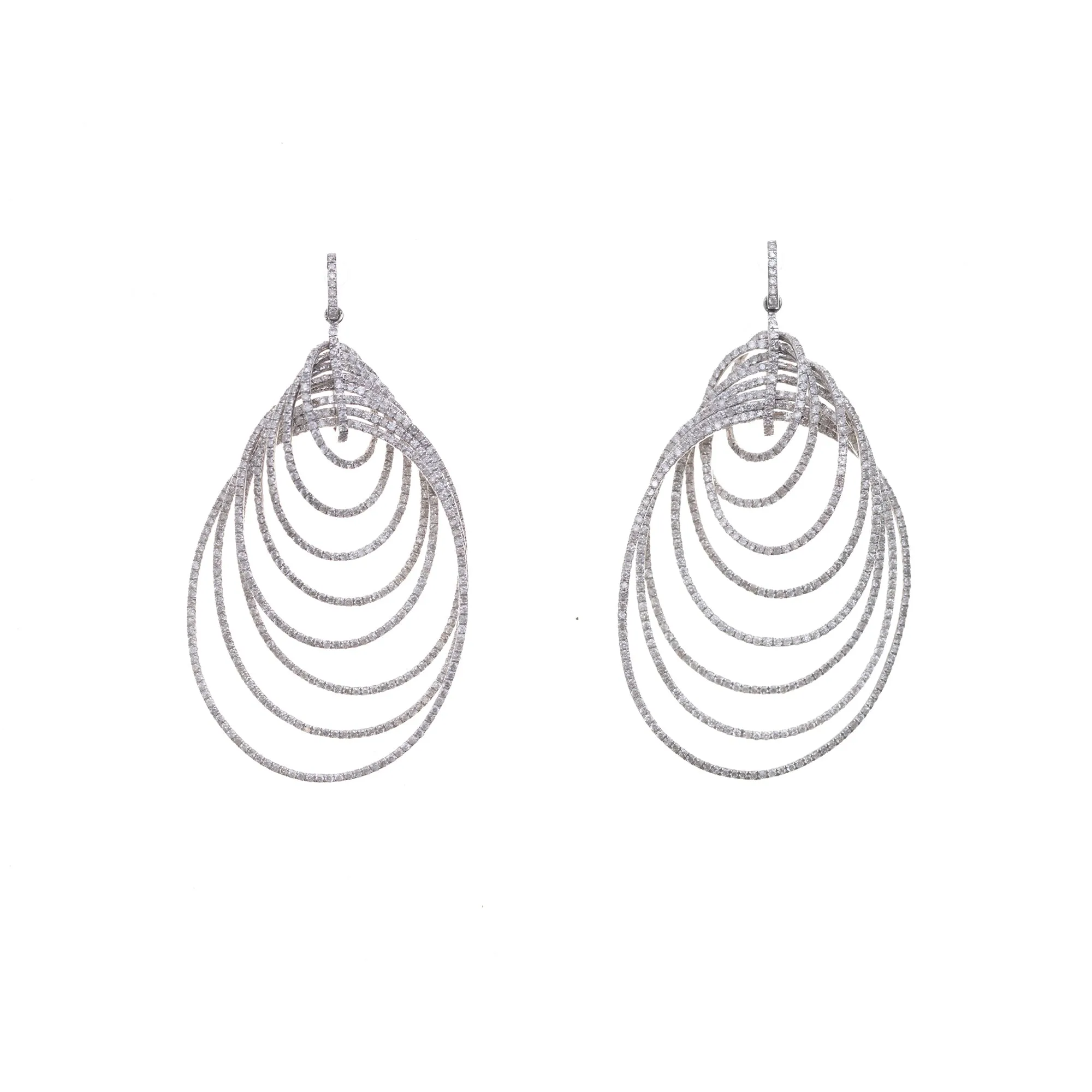 White Gold & Diamond Loop Earrings