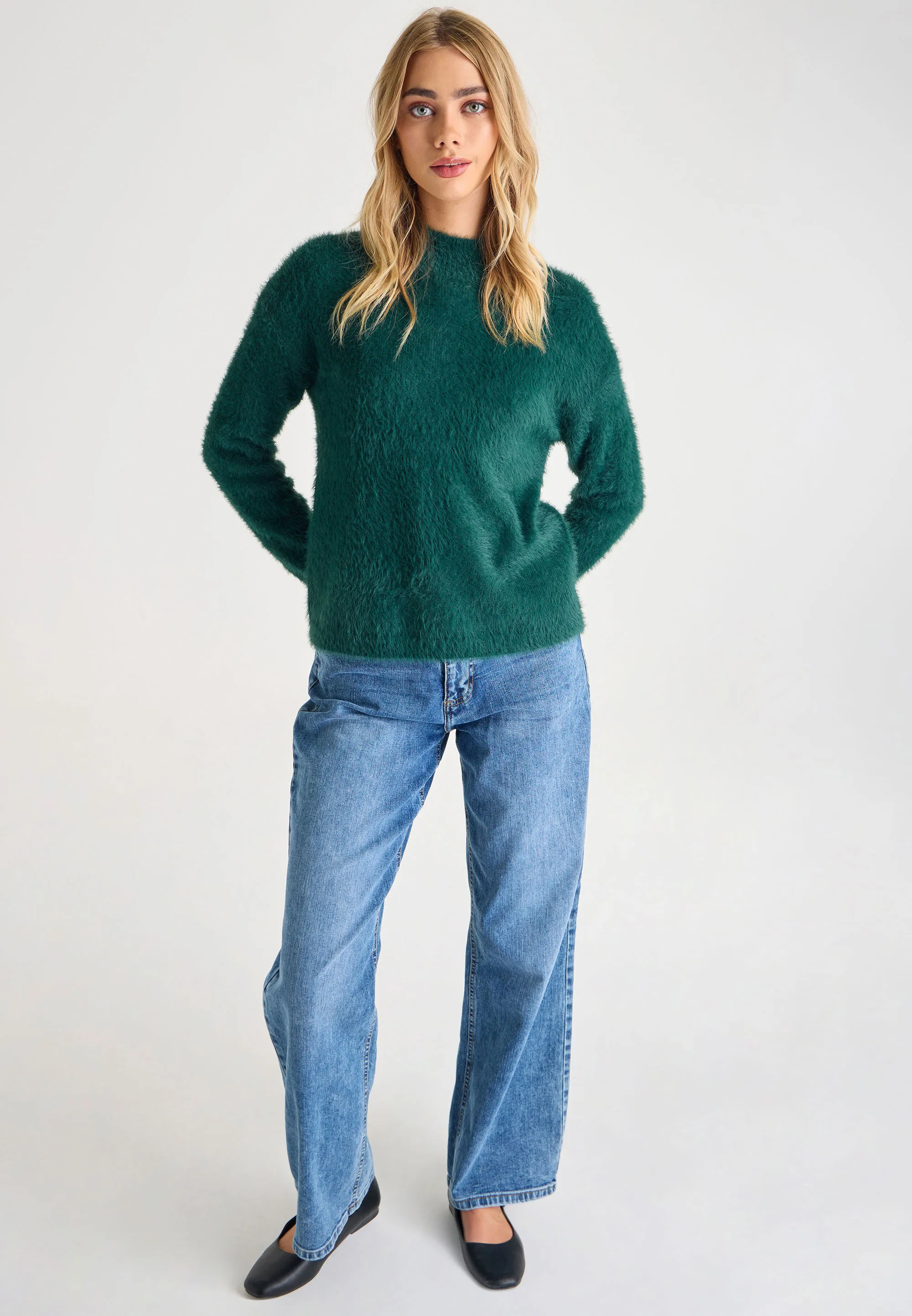 Womens Green Lash Knit Jumper