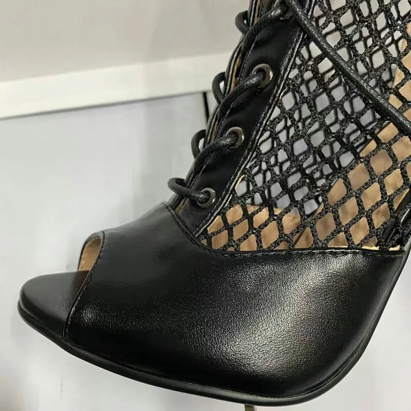 Women's Sexy Black Synthetic Leather Light Soft Zipper High Heel Boots