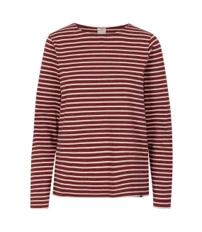 Womens/ladies karen yarn dyed stripe shirt dark cherry Trespass