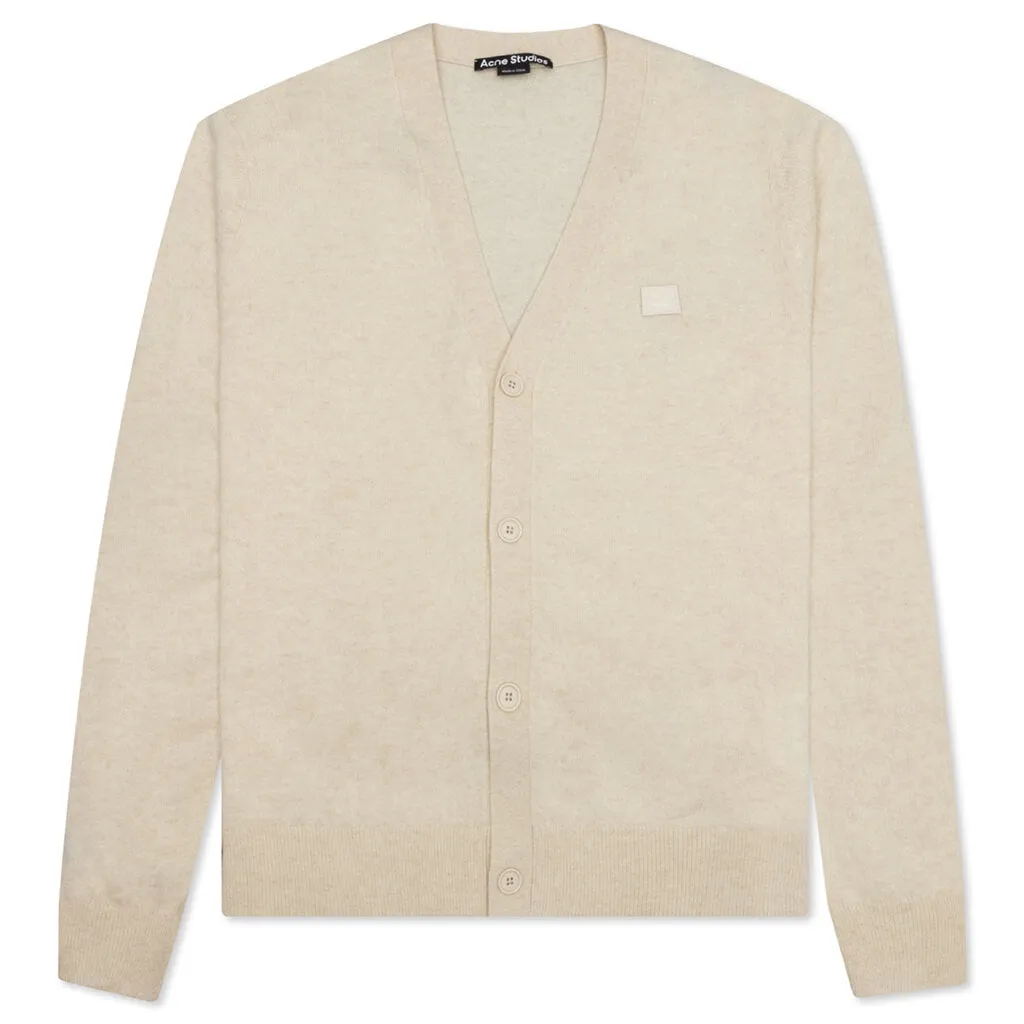 Wool Knit Cardigan - Oatmeal/Melange