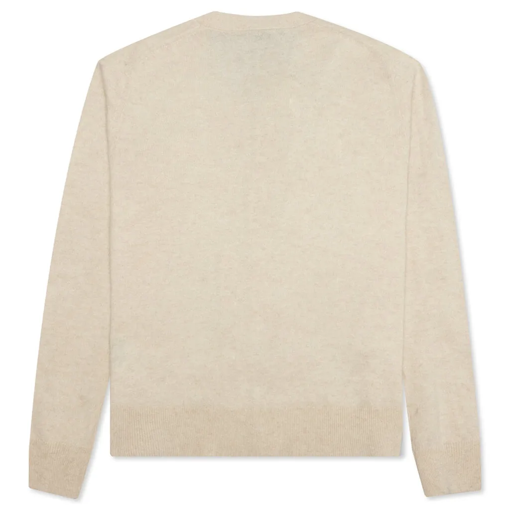 Wool Knit Cardigan - Oatmeal/Melange