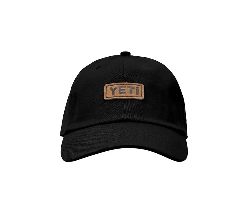 Yeti - Leather Logo Baseball Hat - Black