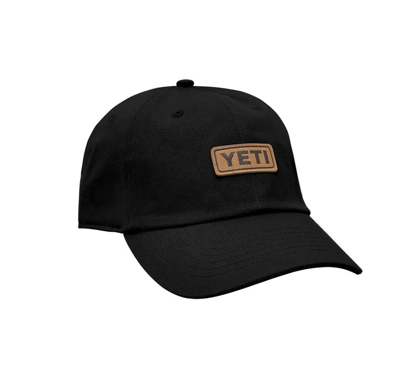 Yeti - Leather Logo Baseball Hat - Black