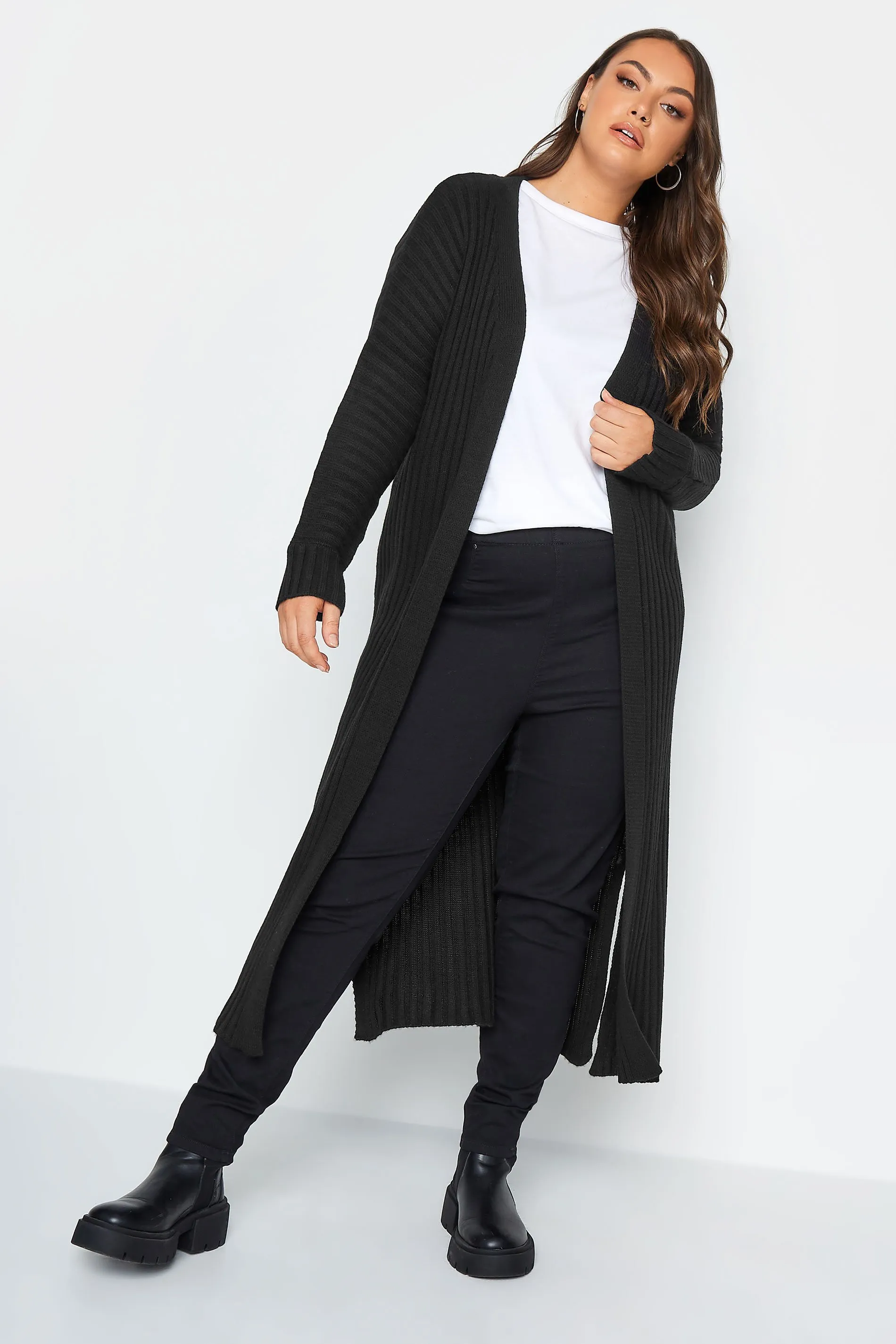 YOURS Curve Black Longline Cardigan