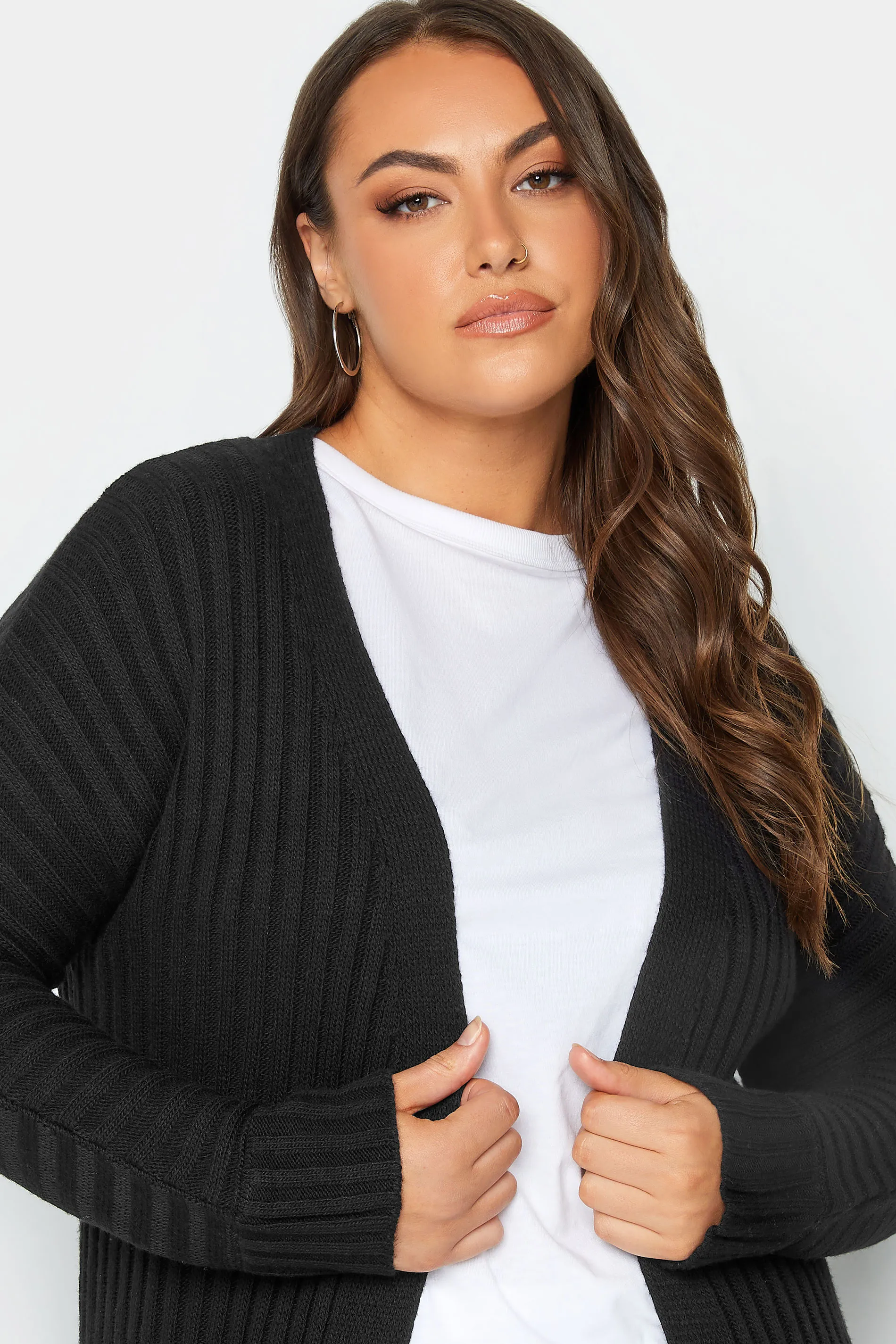 YOURS Curve Black Longline Cardigan