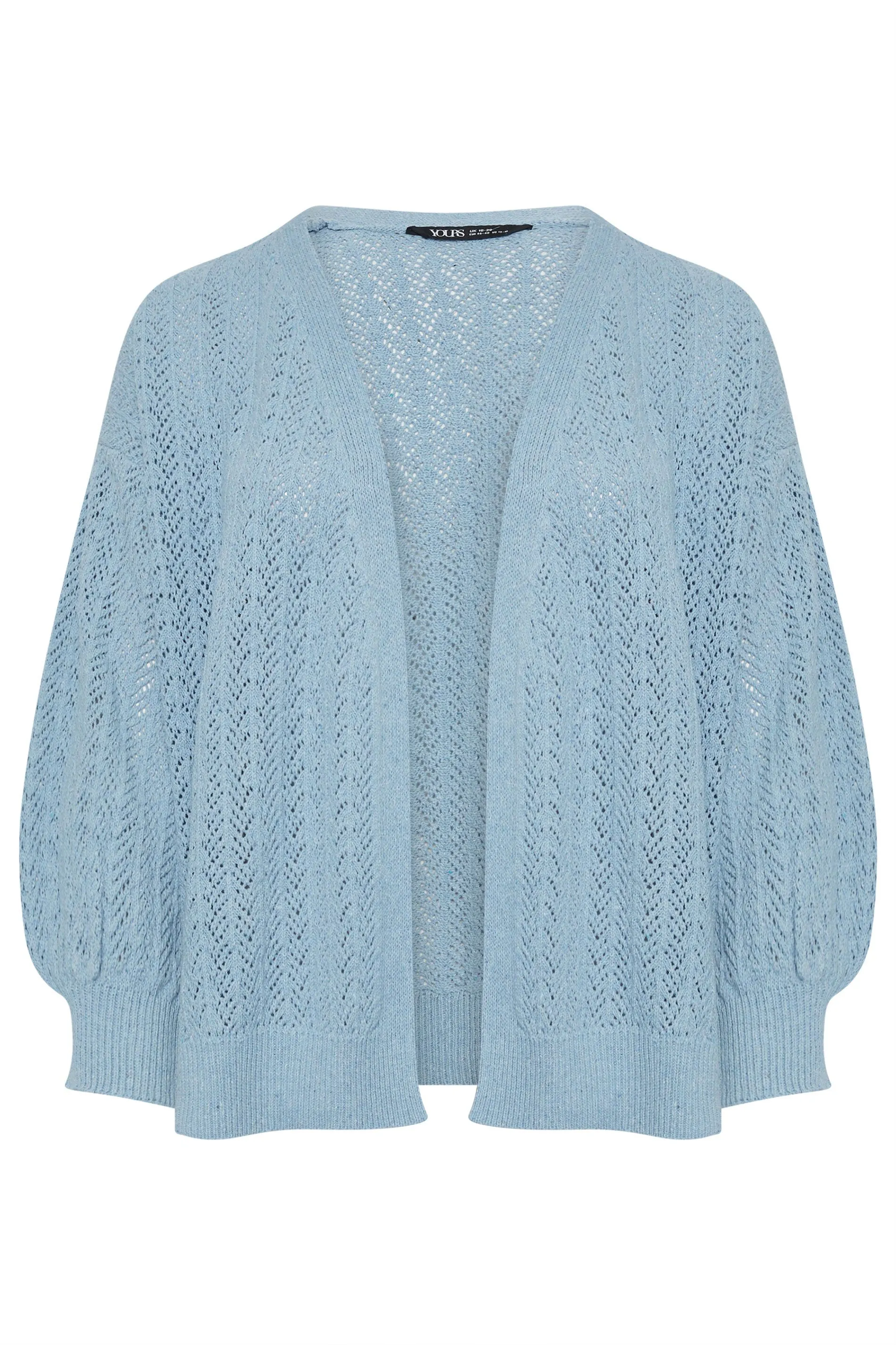 YOURS Curve Blue Pointelle Cardigan